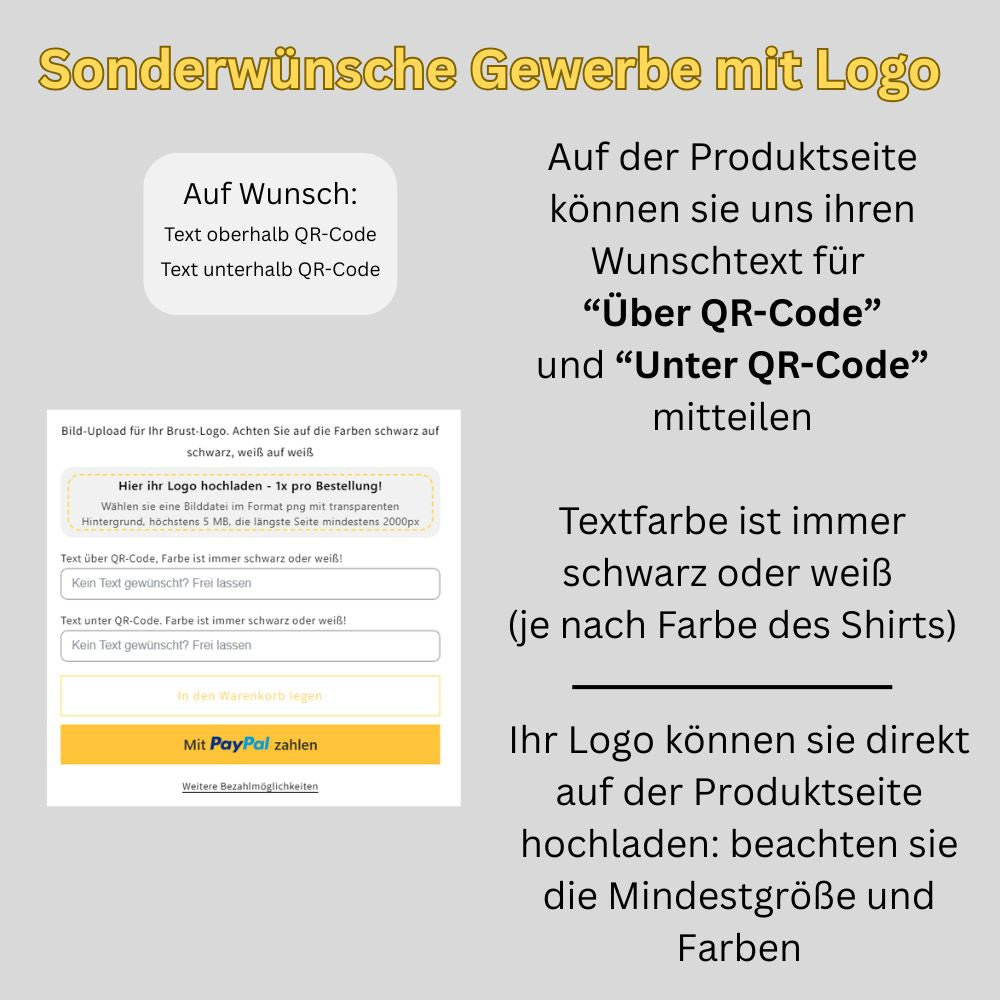 Anweisung für Gewerbe mit Logo