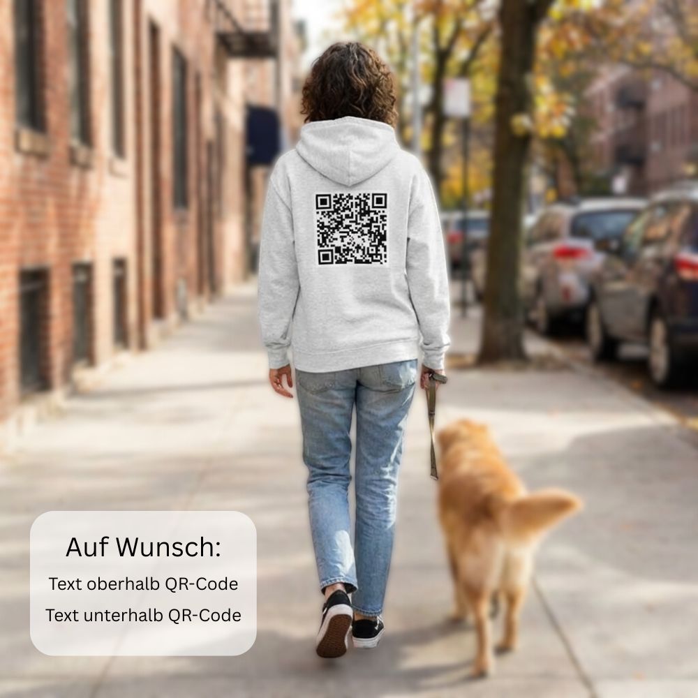 oversized Hoodie mit QR-Code am Rücken