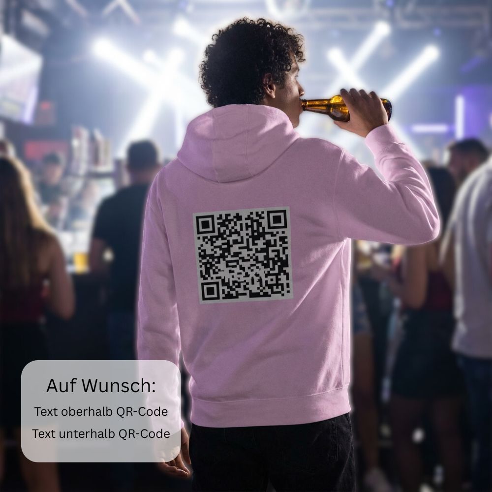junger Mann mit Premium-Hoodie im Club, trinkt Bier