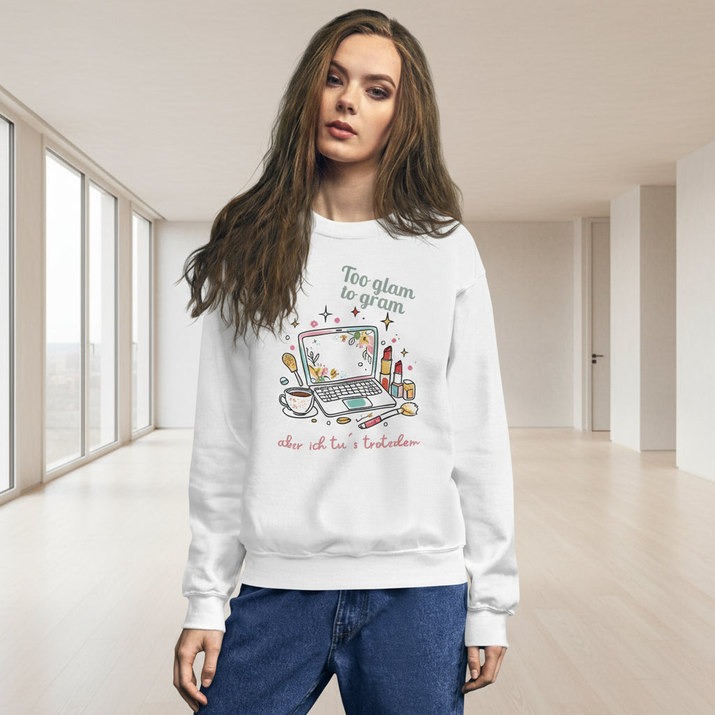 Lustiges Studenten Shirt "Too Glam to Gram" - sofasemester.shop